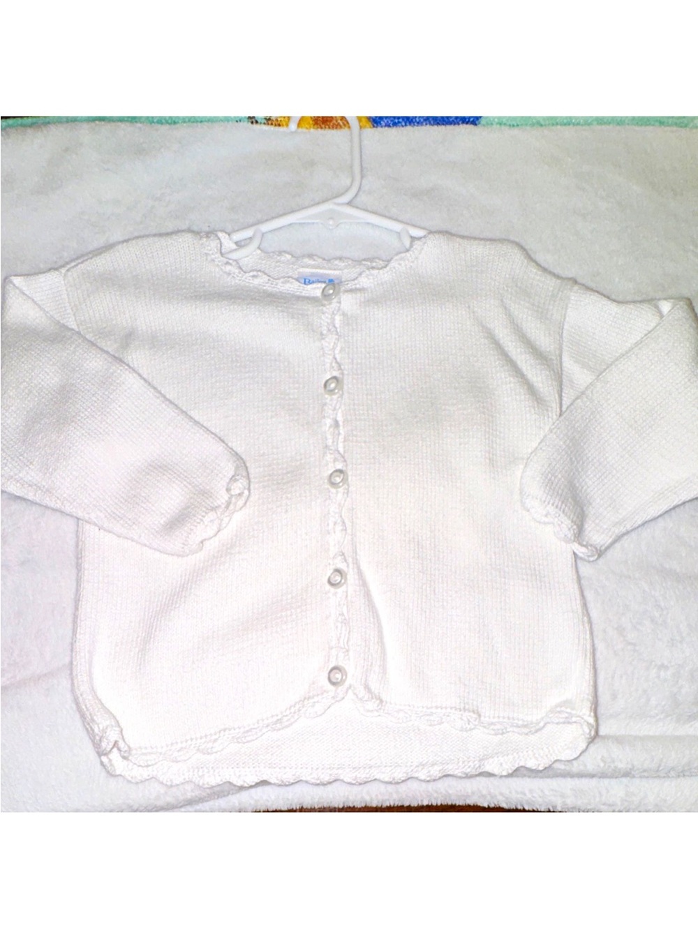 Bailey Boys Unisez White Knit Button-Front Cardigan